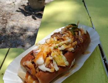 tiki dog from Bob's Dogs